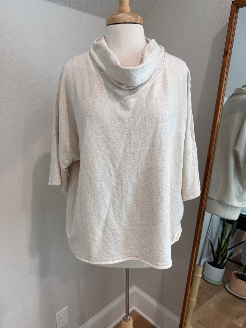 Cozy Cream Cowl Neck Top in Large